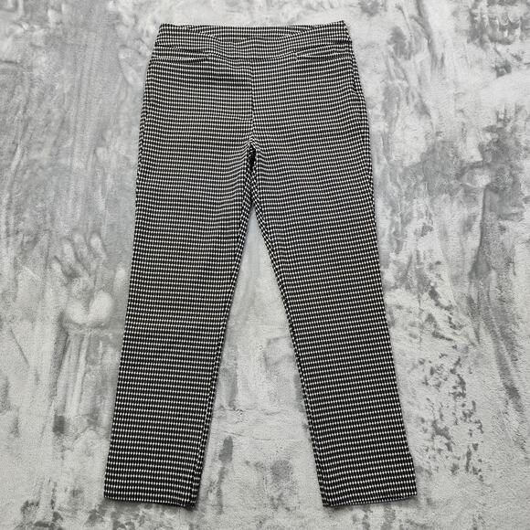 Chico's Pants Womens 0.5 S/6 Black White Polka Dots Pull On Ankle Stretch Office - Picture 1 of 12